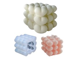 Molde silicona cubo de corazones individual